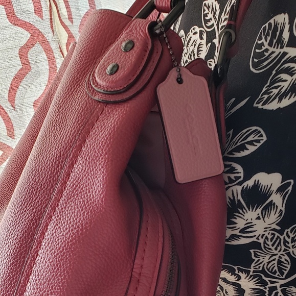 Coach Pink Eddie Shoulder Bag - Picture 2 of 6